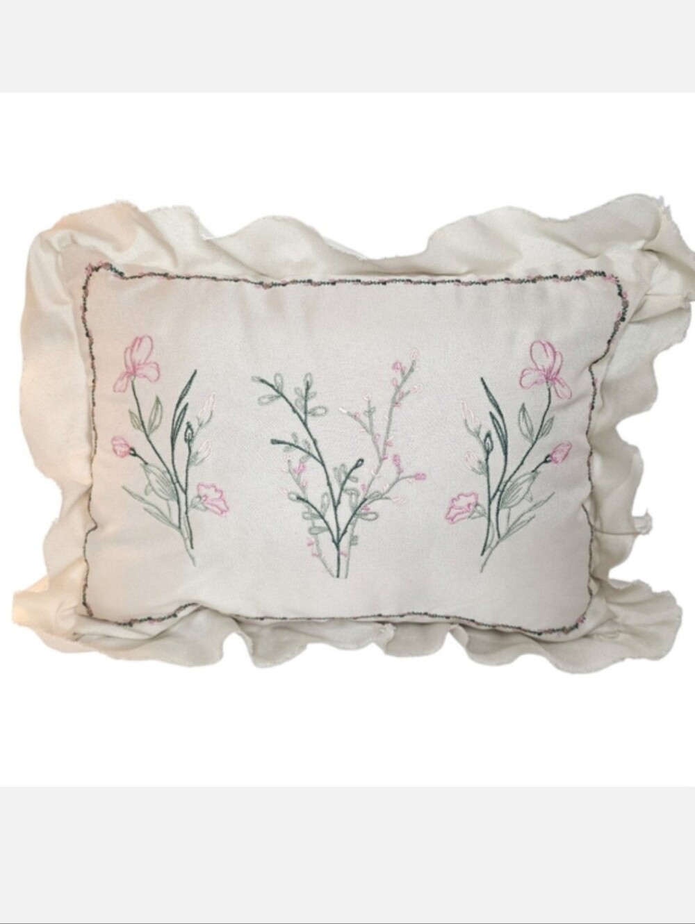 Rachel Zoe Geneva Home Fifth Avenue Floral Embroidered Home Decor Accent Pillow